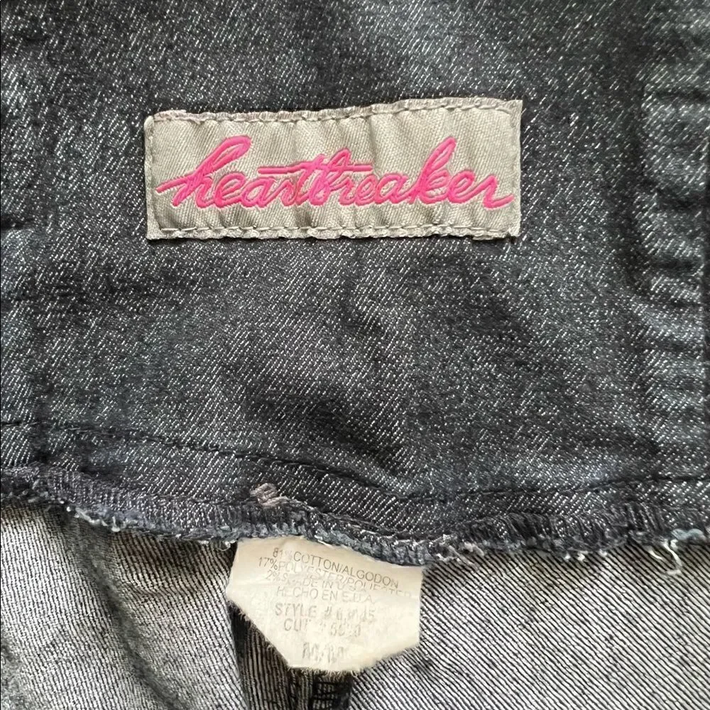 Heart Breaker Dark Wash Elastic Waist Zippered Skinny Jeans Medium